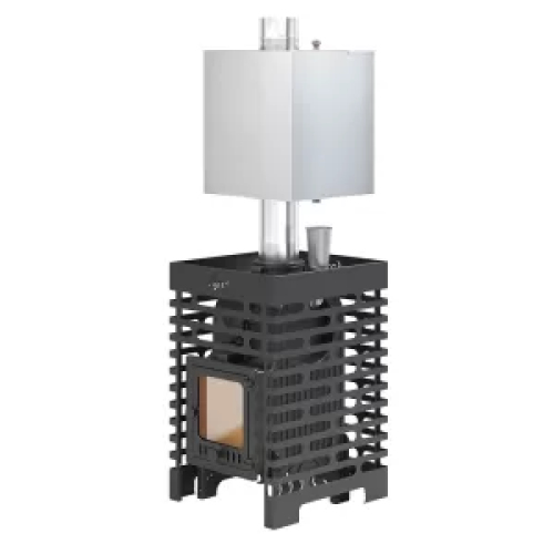 Печь для бани ASTON «Шторм 16» (ДТ-4С) б/в с баком на трубе 50л Ø120 (AISI 439) «ШТОРМ»