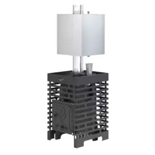 Печь для бани ASTON «Шторм 16» (ДТ-4) б/в с баком на трубе 50л Ø120 (AISI 439) «ШТОРМ»